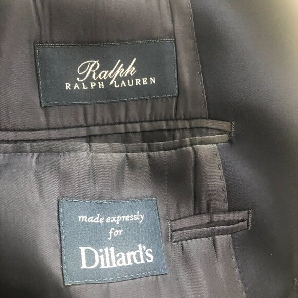 Ralph Lauren for Dillards Men's Navy Blue Suit Blazer 2 Buttons 48R - Picture 3 of 14